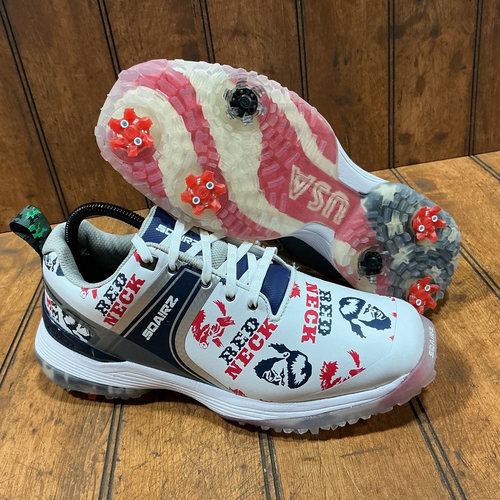 Sqairz Golf JD "Red Neck" John Daly Spiked Golf Shoes Limited Edition Men's US 7